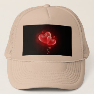 Valentine's day blazing hearts trucker hat