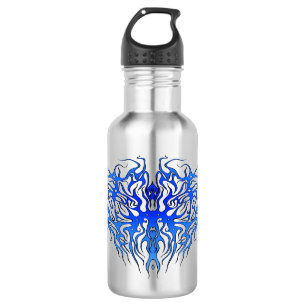 Valentine's Day Blue Heart Tribal Tattoo 532 Ml Water Bottle
