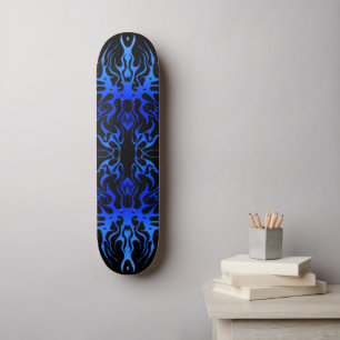 Valentine's Day Blue Heart Tribal Tattoo Skateboard
