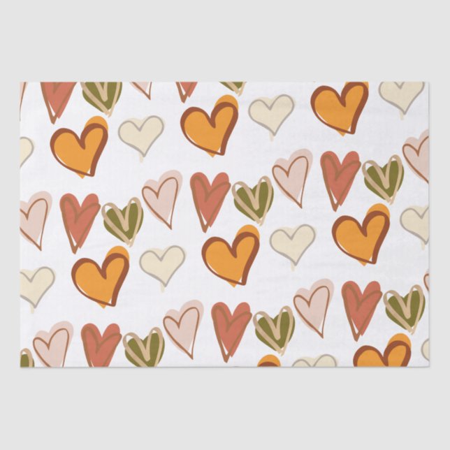 Valentines Day Boho Hippie Heart Tissue Paper (Front)