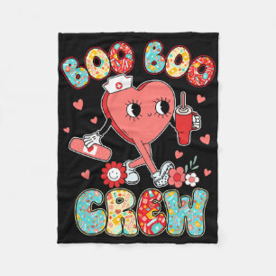 Valentine's Day Boo Boo Crew Nurse Funny Valentine Fleece Blanket