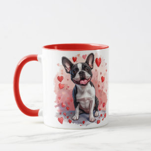 Valentines Day Boston Terrier Dog Mug