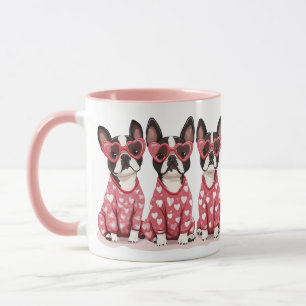 Valentines Day Boston Terrier Dogs Mug