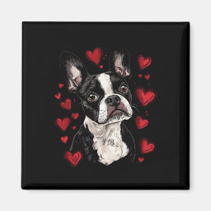 Valentine's Day Boston Terrier Magnet