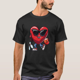 Valentine's Day Bowling Heart Funny Sport Bowler T-Shirt