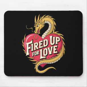 Valentines Day Boy Girl Love Dragon Valentine Fire Mouse Pad