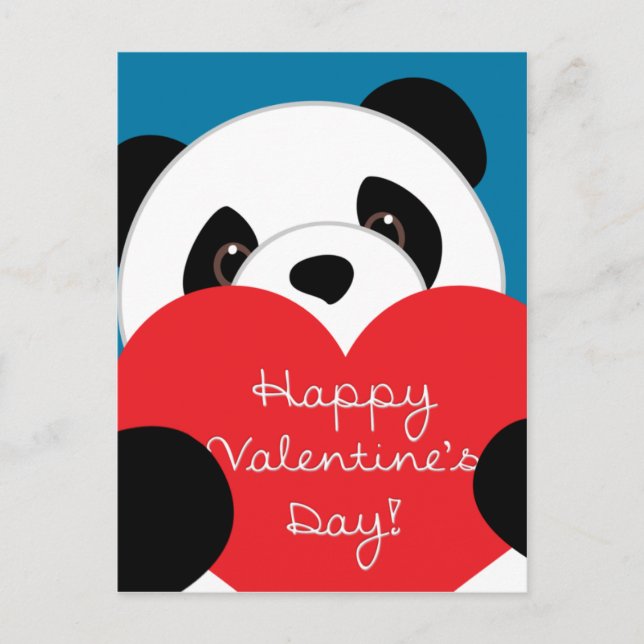 Valentine's Day Boy Panda Postcard (Front)