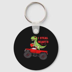 Valentines Day Boys Kids Dinosaur Monster Truck He Key Ring