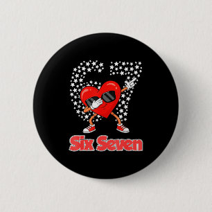 Valentines day boys kids girls hearts dabbing six 6 cm round badge