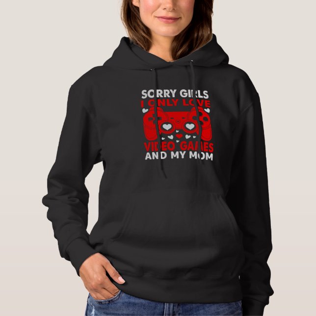 Valentines Day boys kids girls son Video Games gam Hoodie (Front)