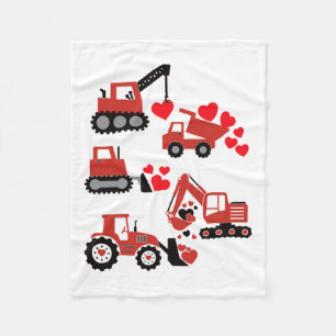 Valentines Day Boys Kids Toddler Construction Truc Fleece Blanket