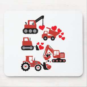Valentines Day Boys Kids Toddler Construction Truc Mouse Pad