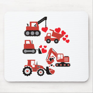 Valentines Day Boys Kids Toddler Construction Truc Mouse Pad