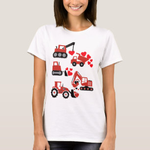 Valentines Day Boys Kids Toddler Construction Truc T-Shirt