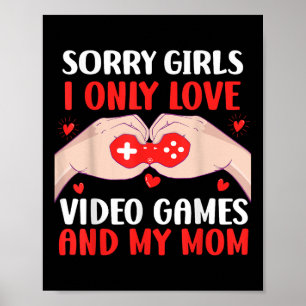 Valentines Day Boys Kids Video Games Funny Gamer H Poster