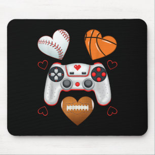 Valentines Day Boys Men Hearts Gaming Basketball B Mouse Pad