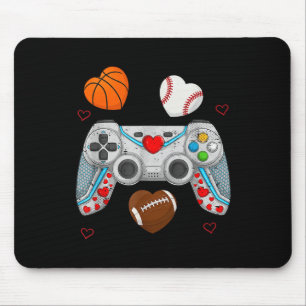 Valentines Day Boys Men Hearts Gaming Basketball B Mouse Pad