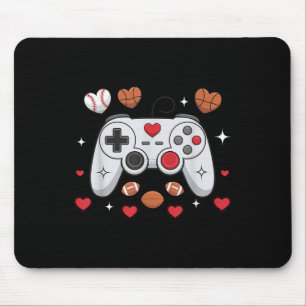 Valentines Day Boys Men Hearts Gaming Basketball B Mouse Pad
