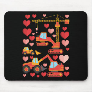 Valentines Day Boys Truck Kids Hearts Toddler Mouse Pad