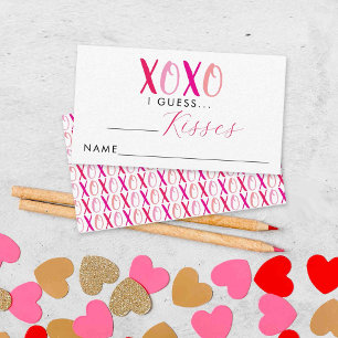 Valentine's Day Bridal Shower How Many Kisses Game Enclosure Card