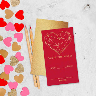 Valentine's Day Bridal Shower How Many Kisses Game Enclosure Card