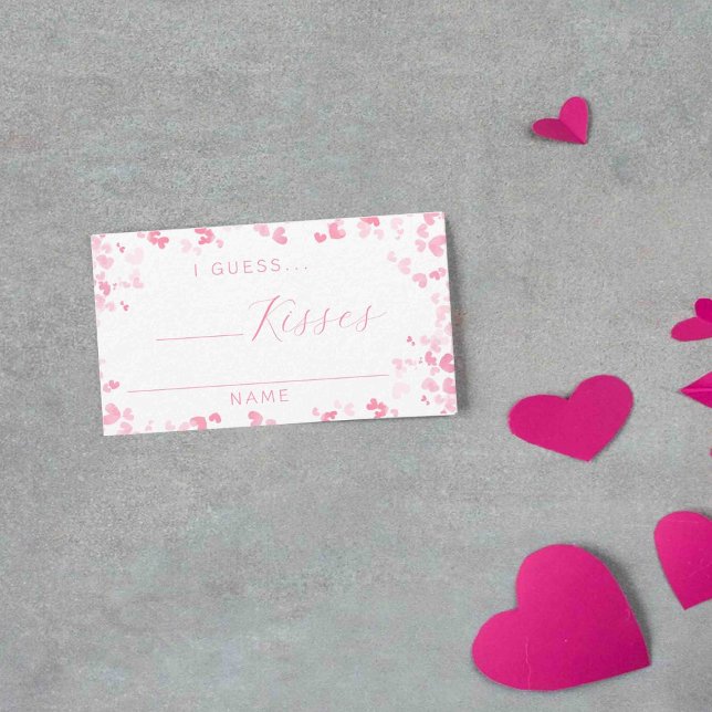 Valentine's Day Bridal Shower How Many Kisses Game Enclosure Card (Creator Uploaded)