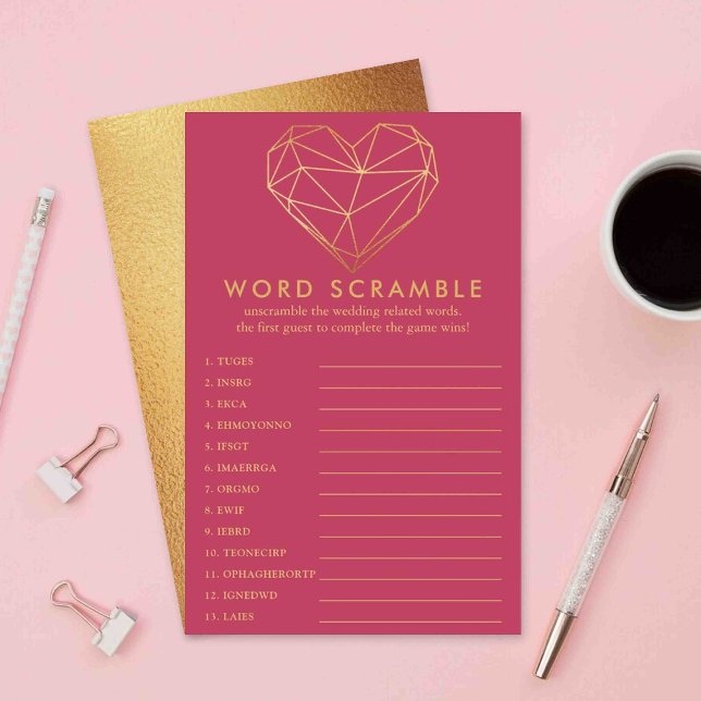 Valentine's Day Bridal Shower Word Scramble Game (Creator Uploaded)