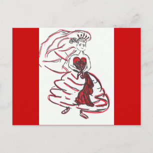 Valentine's Day Bride/Bachelorette Holiday Postcard