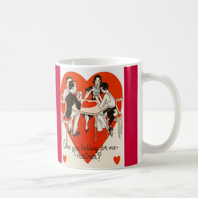 Valentine's Day Bridge Game Coffee Mug (Right)