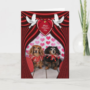 Valentine's Day - Brooklyn & Mandy - Dachshunds Holiday Card