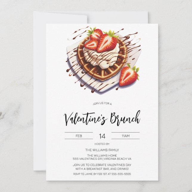 Valentine's Day Brunch Breakfast Invitation (Front)