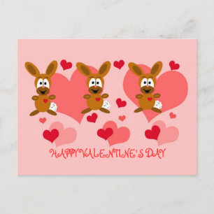 Valentine's Day Bunnies Postcard