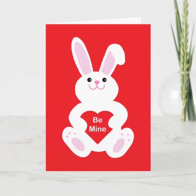 Valentine's Day Bunny | Be Mine Holiday Card (Front)