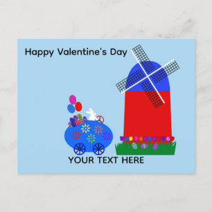 Valentine's Day Bunny Egg Car #4 Postcard