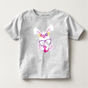 Valentine's Day Bunny, White Bunny, Heart, Glasses Toddler T-Shirt