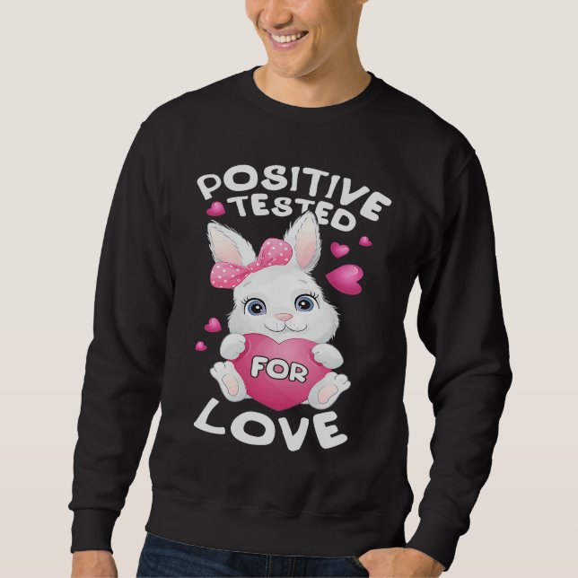 Valentine's day bunny with pink heart for her sweatshirt (Front)