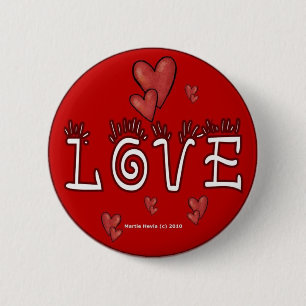Valentine's Day Buttons/Pins (4) 6 Cm Round Badge