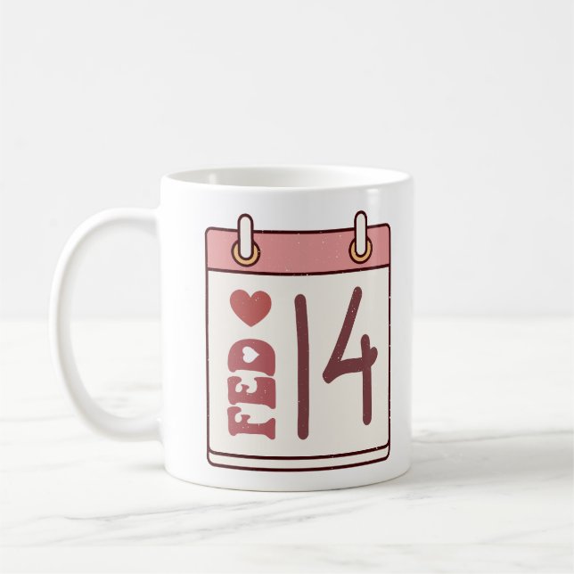 Valentine's Day Calendar Coffee Mug (Left)