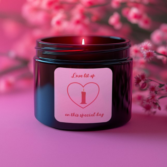 Valentines Day Candle Square Sticker (Creator Uploaded)