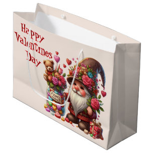 Valentines Day Candy Gnome Large Gift Bag
