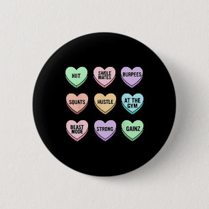 Valentines Day Candy Heart Bodybuilding Fitness Co 6 Cm Round Badge