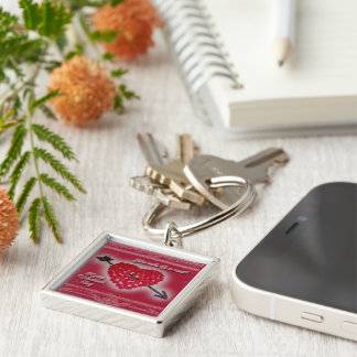 Valentine's Day Candy Heart Greeting Key Ring