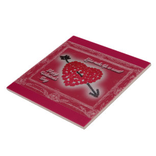 Valentine's Day Candy Heart Greeting Tile