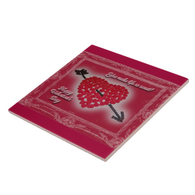 Valentine's Day Candy Heart Greeting Tile (Side)