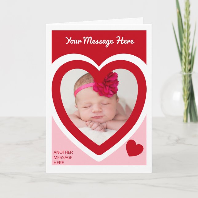 Valentine's Day Candy Hearts Box Custom Photo Card (Front)