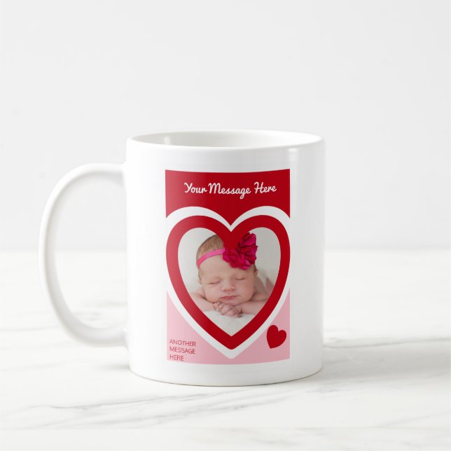 Valentine's Day Candy Hearts Box Custom Photo Coffee Mug (Left)