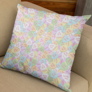 Valentine's Day Candy Hearts Cute Pattern   Cushion