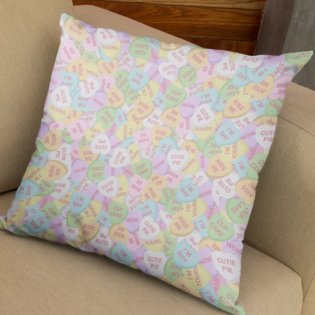 Valentine's Day Candy Hearts Cute Pattern   Cushion (Creator Uploaded)