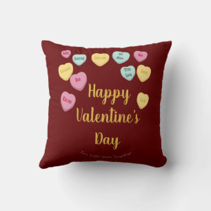 Valentines Day Candy Hearts LGBT Custom Photo Cushion