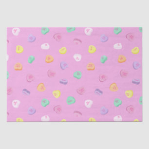 Valentines Day Candy Hearts Pattern Tissue Paper